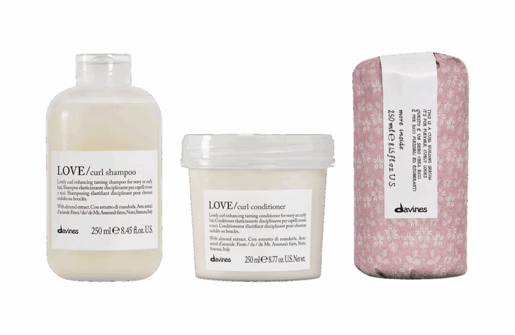 Lait capillaire Tia Gigi pour cheveux bouclés, shampoing et après-shampoing douceur, soins naturels et hydratants, formule à l'amande, 250 ml.